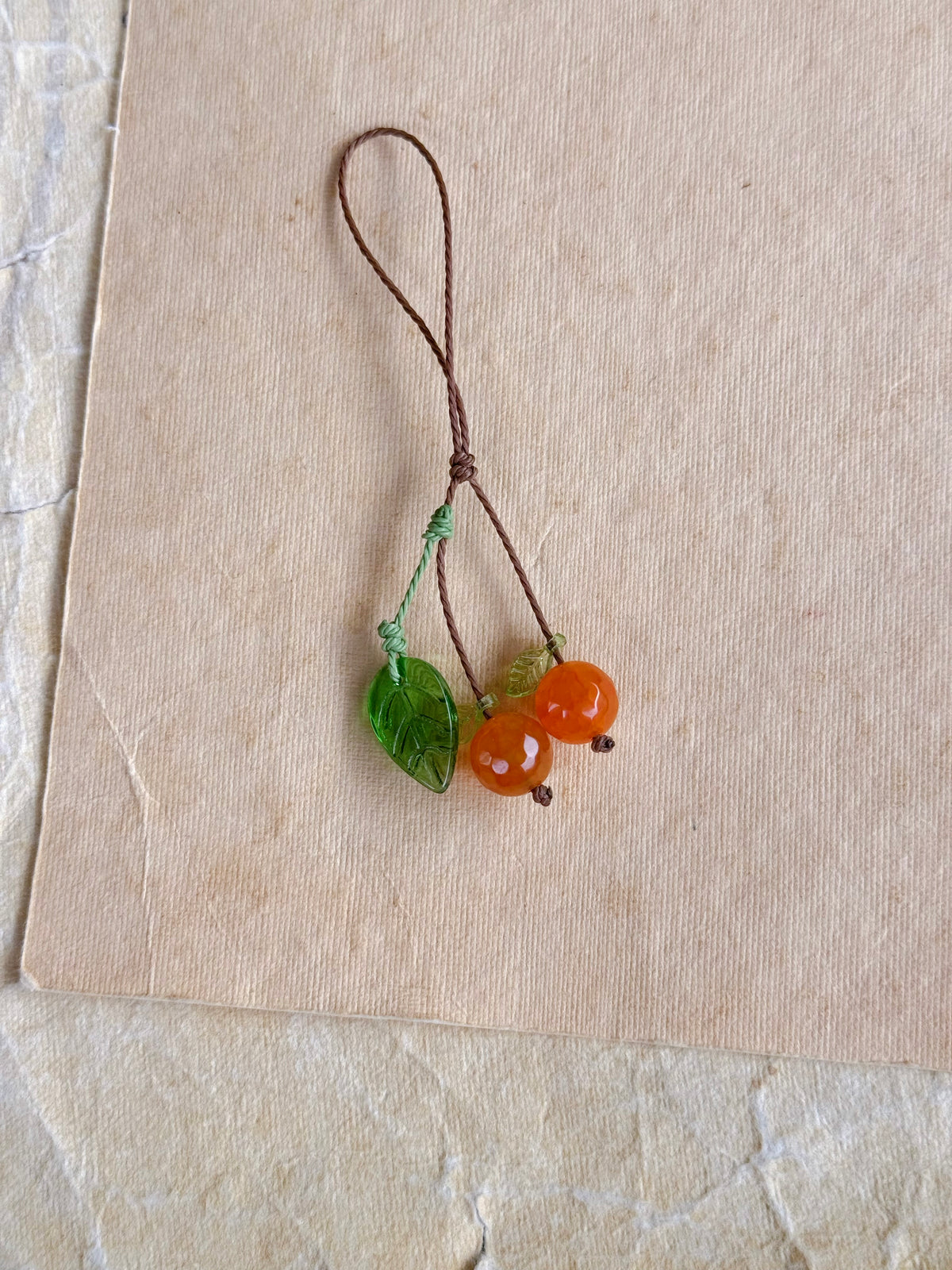 雙喜 Orange Cell Phone Charm