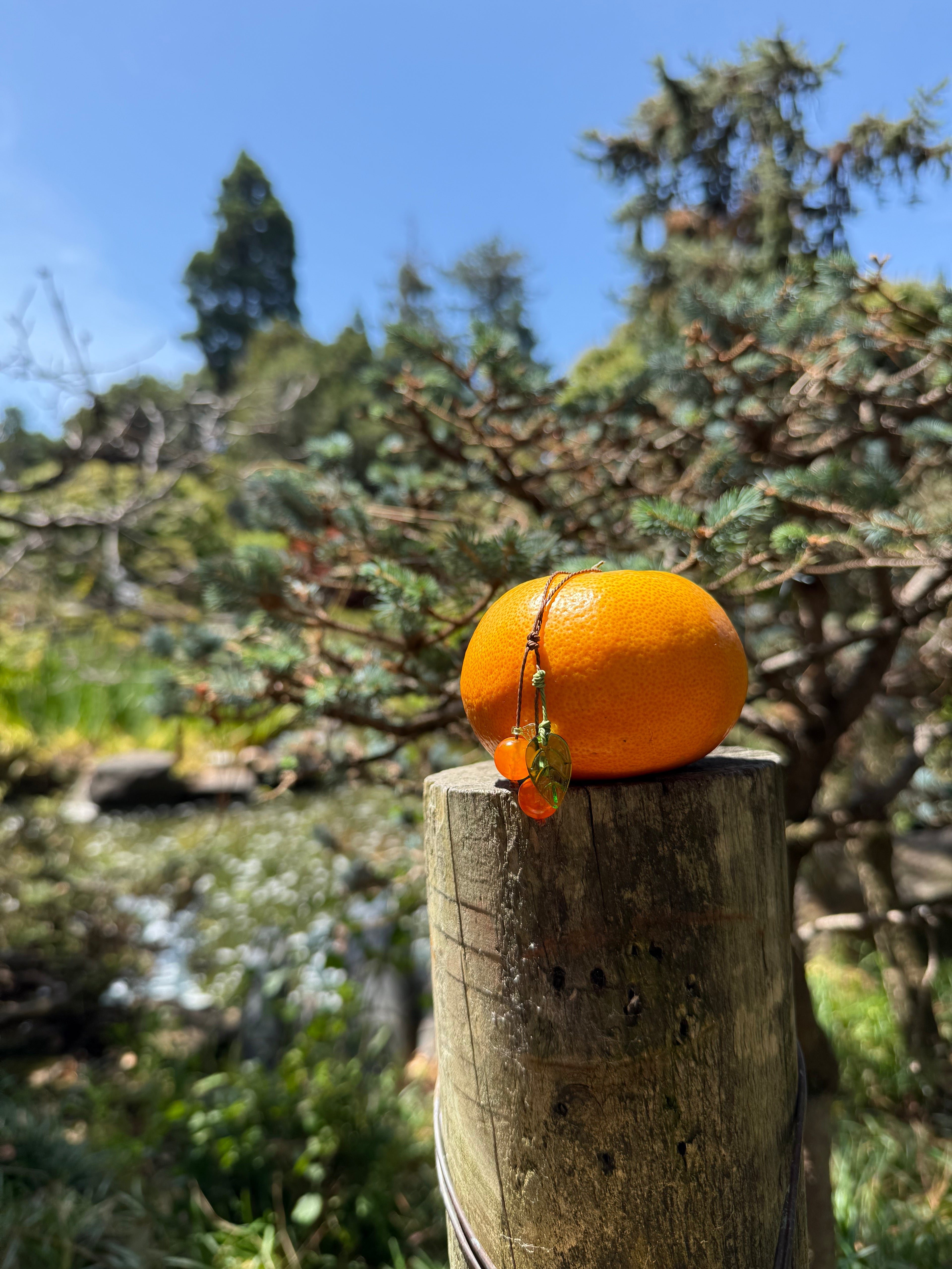 雙喜 Orange Cell Phone Charm