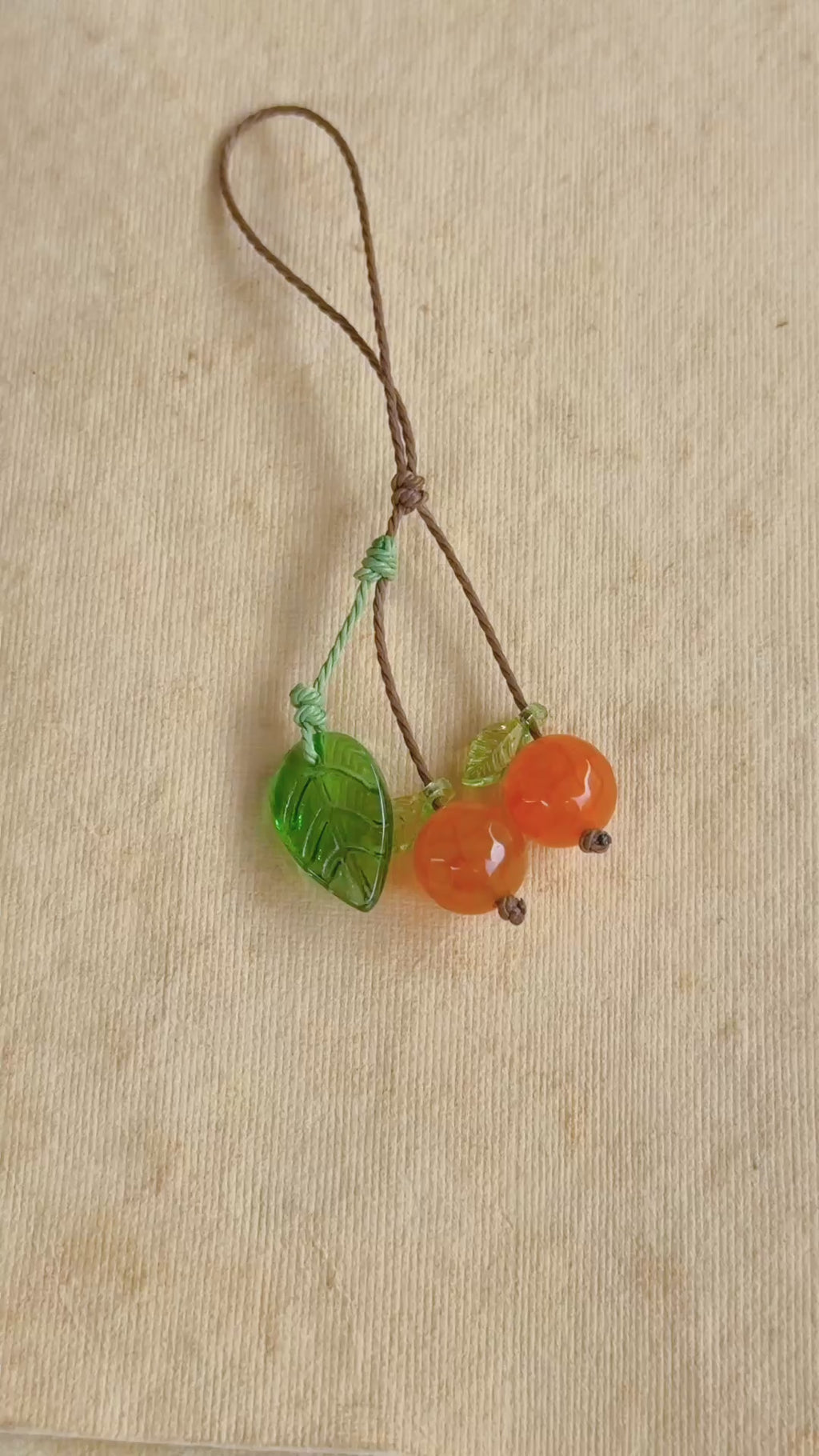雙喜 Orange Cell Phone Charm